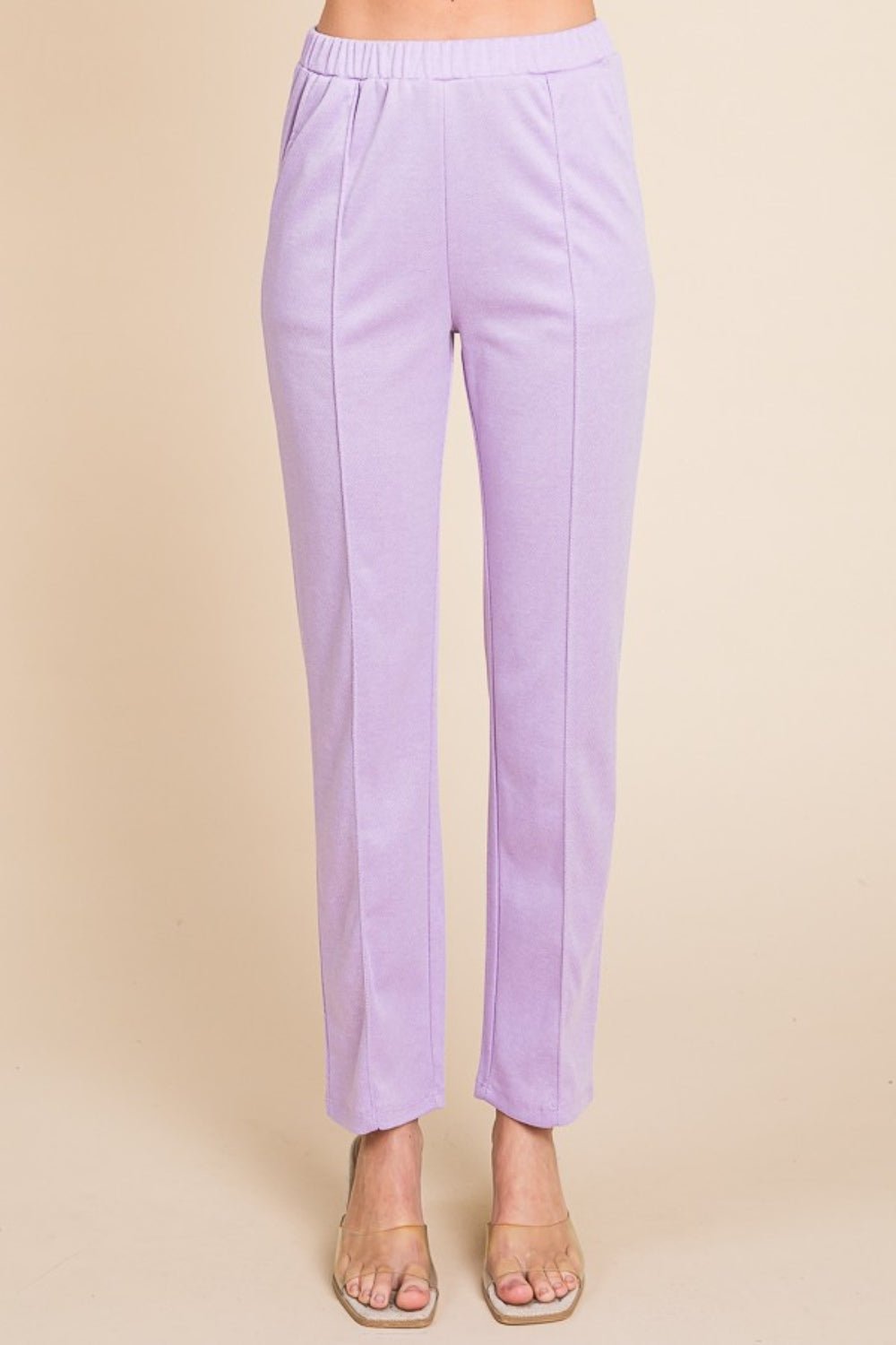 Culture Code Full Size Pin Tuck Detail Slim Pants - Loulou Boutique