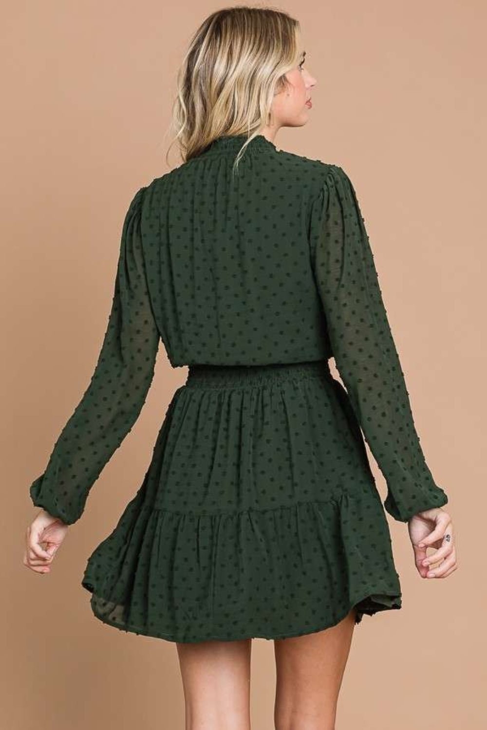 Culture Code Swiss Dot Smock Neck Mini Dress with Pockets - Loulou Boutique