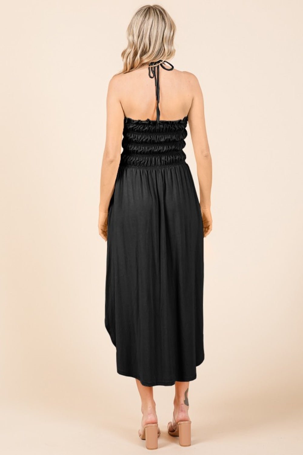 Culture Code Tie Back Shirring Dress with Pockets - Loulou Boutique