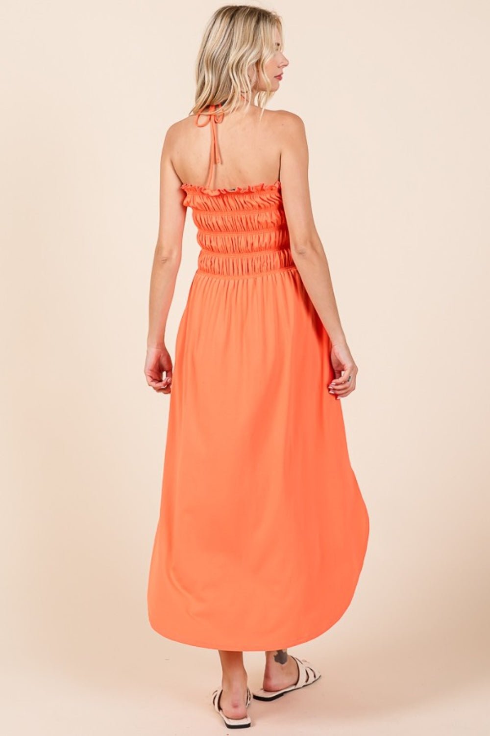 Culture Code Tie Back Shirring Dress with Pockets - Loulou Boutique