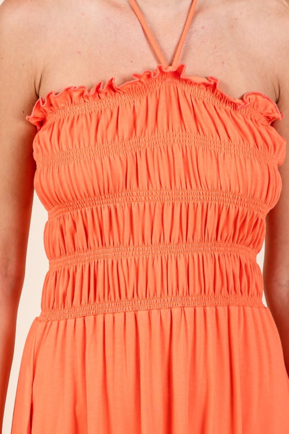 Culture Code Tie Back Shirring Dress with Pockets - Loulou Boutique