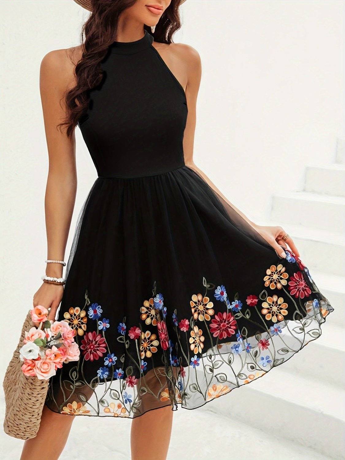 Cutout Grecian Neck Mini Dress - Loulou Boutique