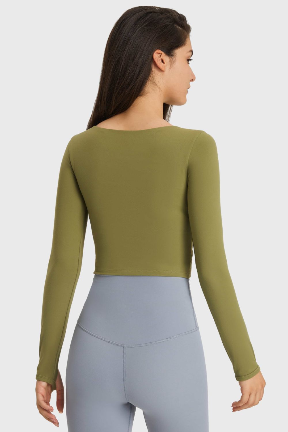 Cutout Long Sleeve Cropped Sports Top - Loulou Boutique