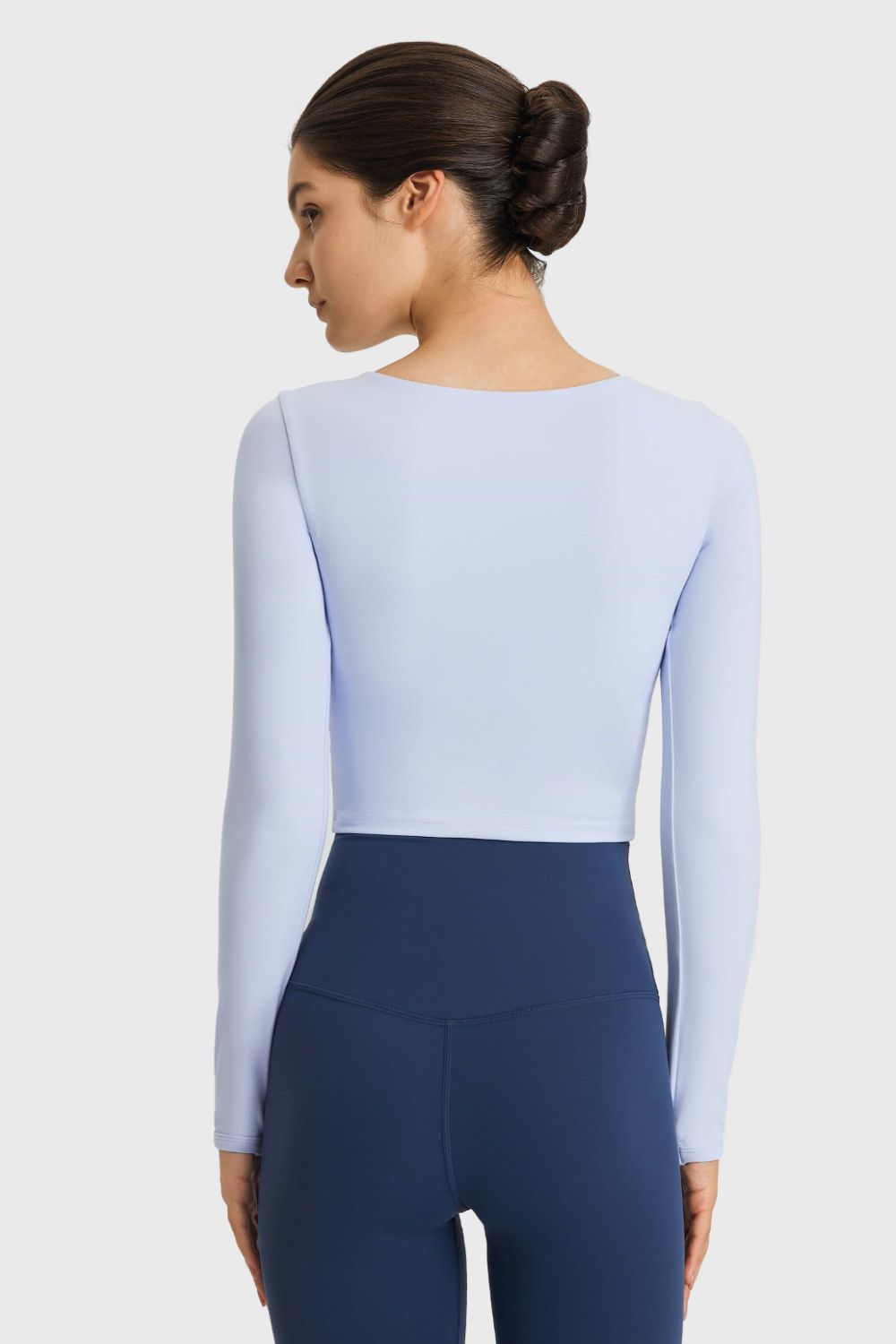 Cutout Long Sleeve Cropped Sports Top - Loulou Boutique