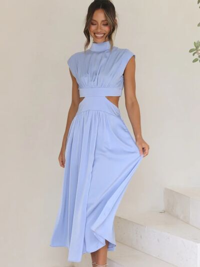 Cutout Mock Neck Sleeveless Dress - Loulou Boutique