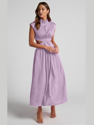 Cutout Mock Neck Sleeveless Dress - Loulou Boutique