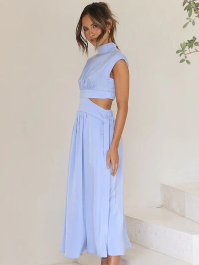 Cutout Mock Neck Sleeveless Dress - Loulou Boutique
