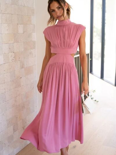 Cutout Mock Neck Sleeveless Dress - Loulou Boutique