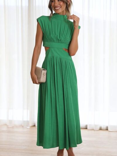 Cutout Mock Neck Sleeveless Dress - Loulou Boutique