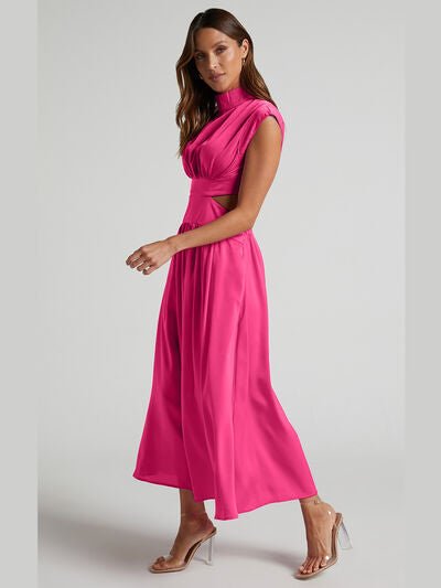 Cutout Mock Neck Sleeveless Dress - Loulou Boutique