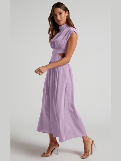 Cutout Mock Neck Sleeveless Dress - Loulou Boutique