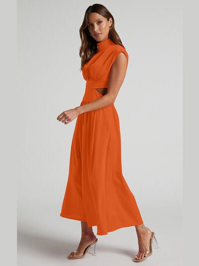 Cutout Mock Neck Sleeveless Dress - Loulou Boutique