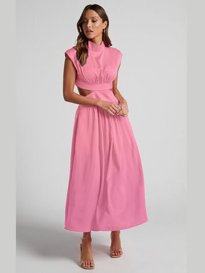 Cutout Mock Neck Sleeveless Dress - Loulou Boutique