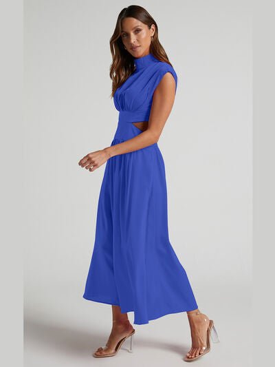 Cutout Mock Neck Sleeveless Dress - Loulou Boutique