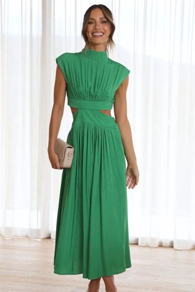 Cutout Mock Neck Sleeveless Dress - Loulou Boutique