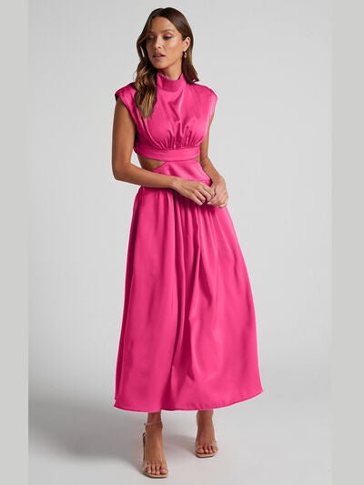 Cutout Mock Neck Sleeveless Dress - Loulou Boutique