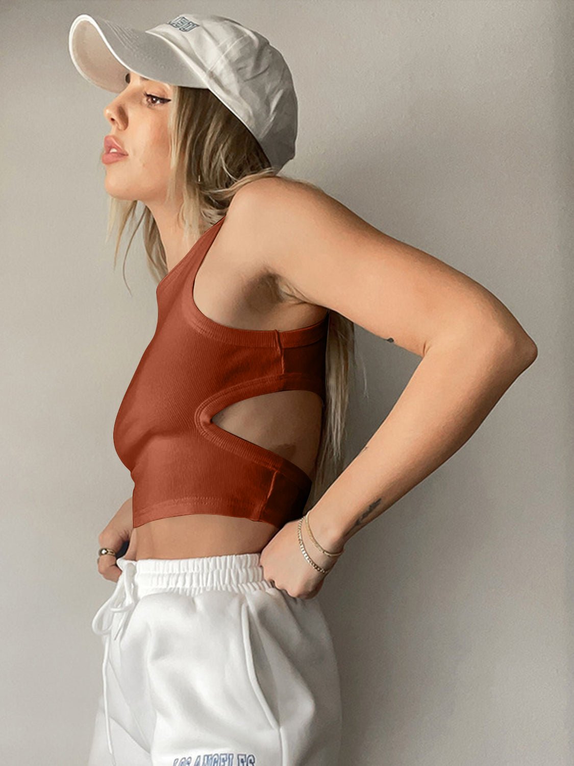 Cutout Round Neck Tank - Loulou Boutique