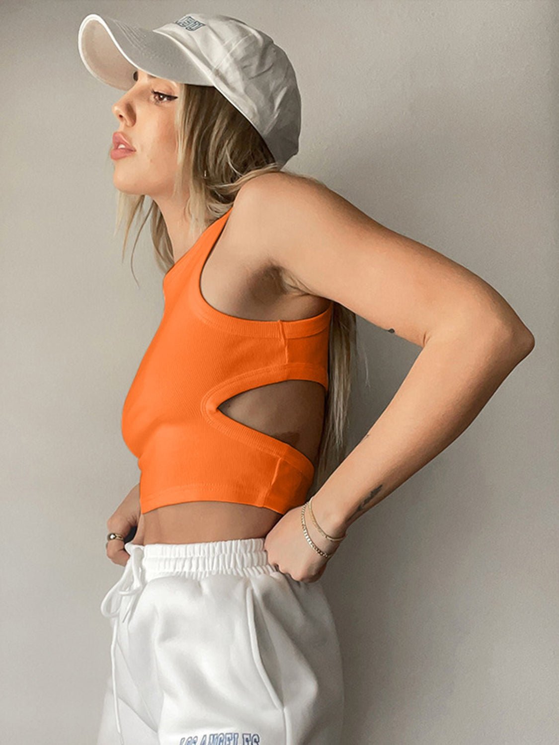 Cutout Round Neck Tank - Loulou Boutique