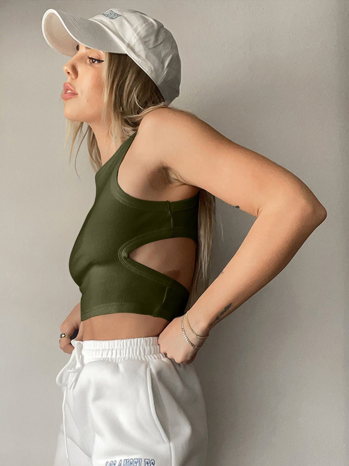 Cutout Round Neck Tank - Loulou Boutique