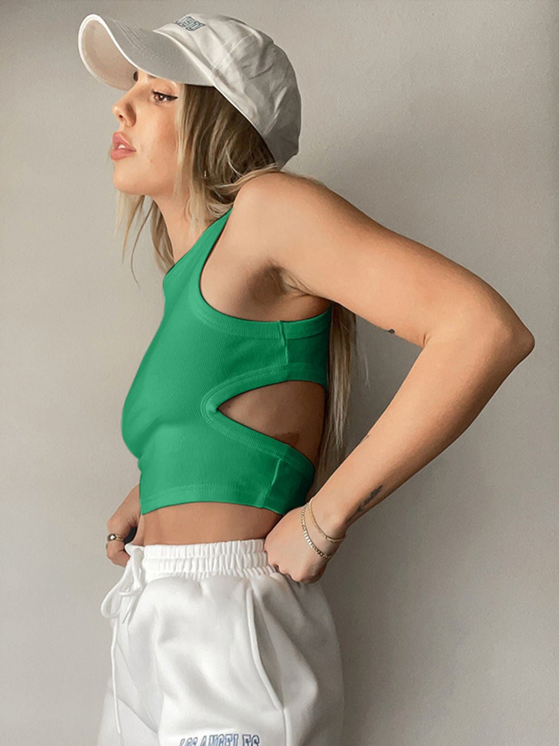 Cutout Round Neck Tank - Loulou Boutique
