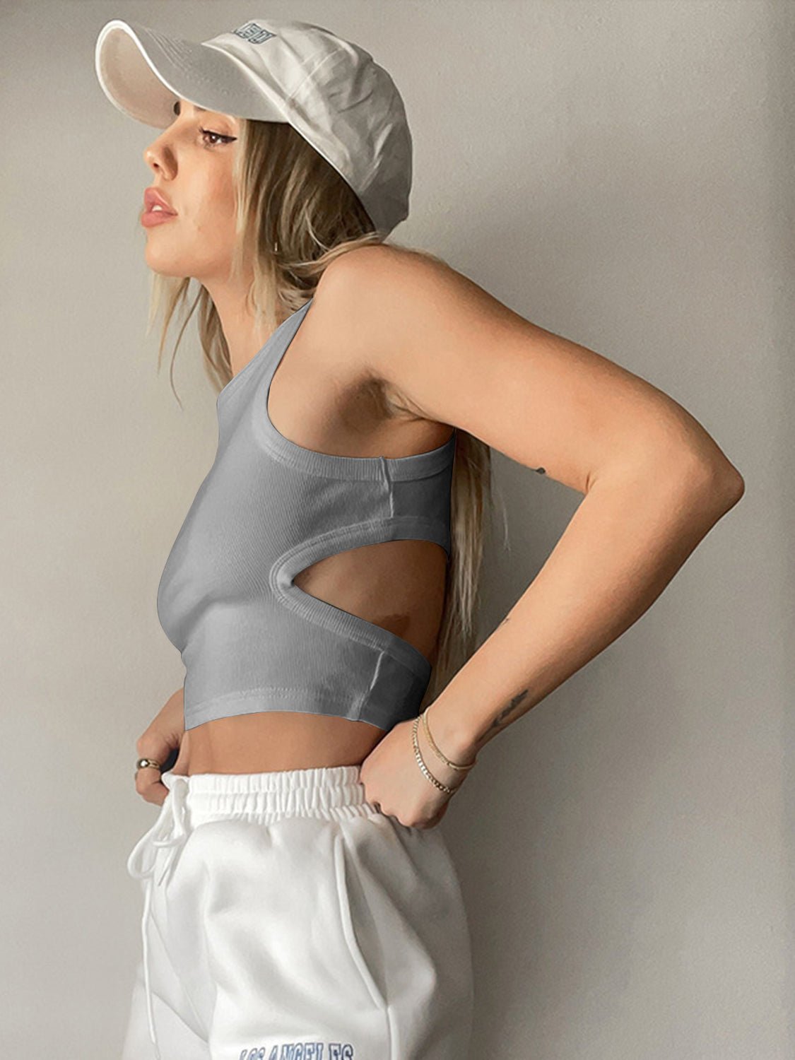 Cutout Round Neck Tank - Loulou Boutique