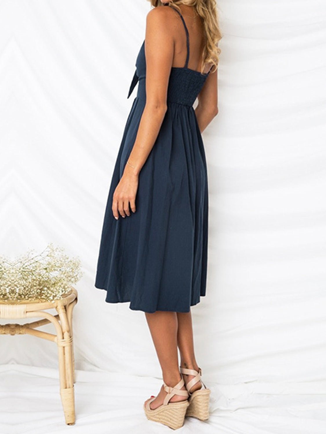 Cutout Smocked Sweetheart Neck Cami Dress - Loulou Boutique