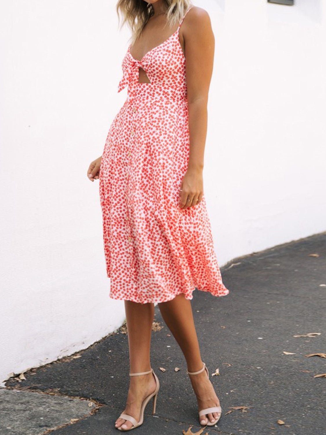 Cutout Smocked Sweetheart Neck Cami Dress - Loulou Boutique