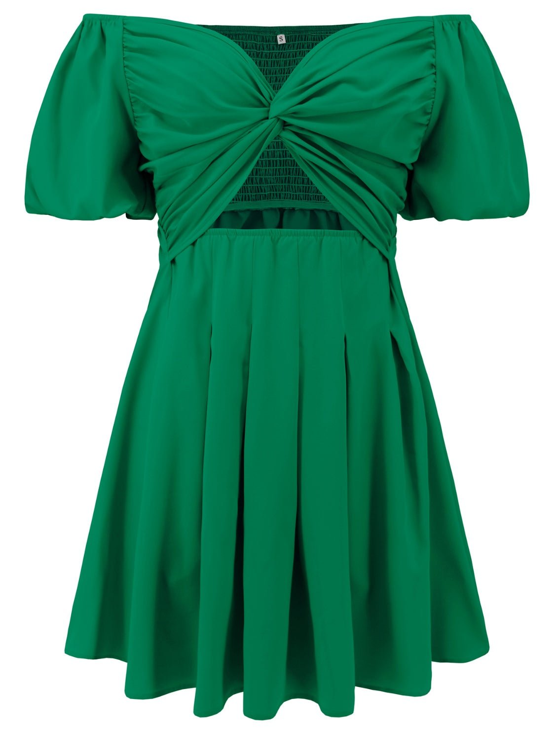 Cutout Twisted Off - Shoulder Short Sleeve Dress - Loulou Boutique