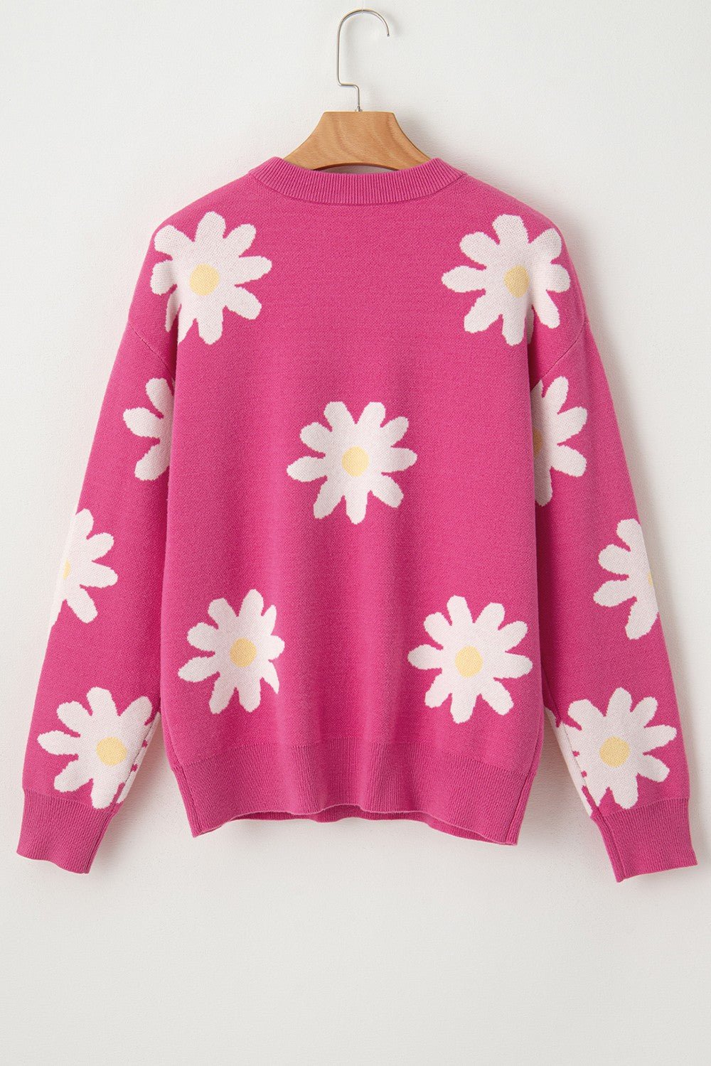 Daisy Round Neck Dropped Shoulder Sweater - Loulou Boutique
