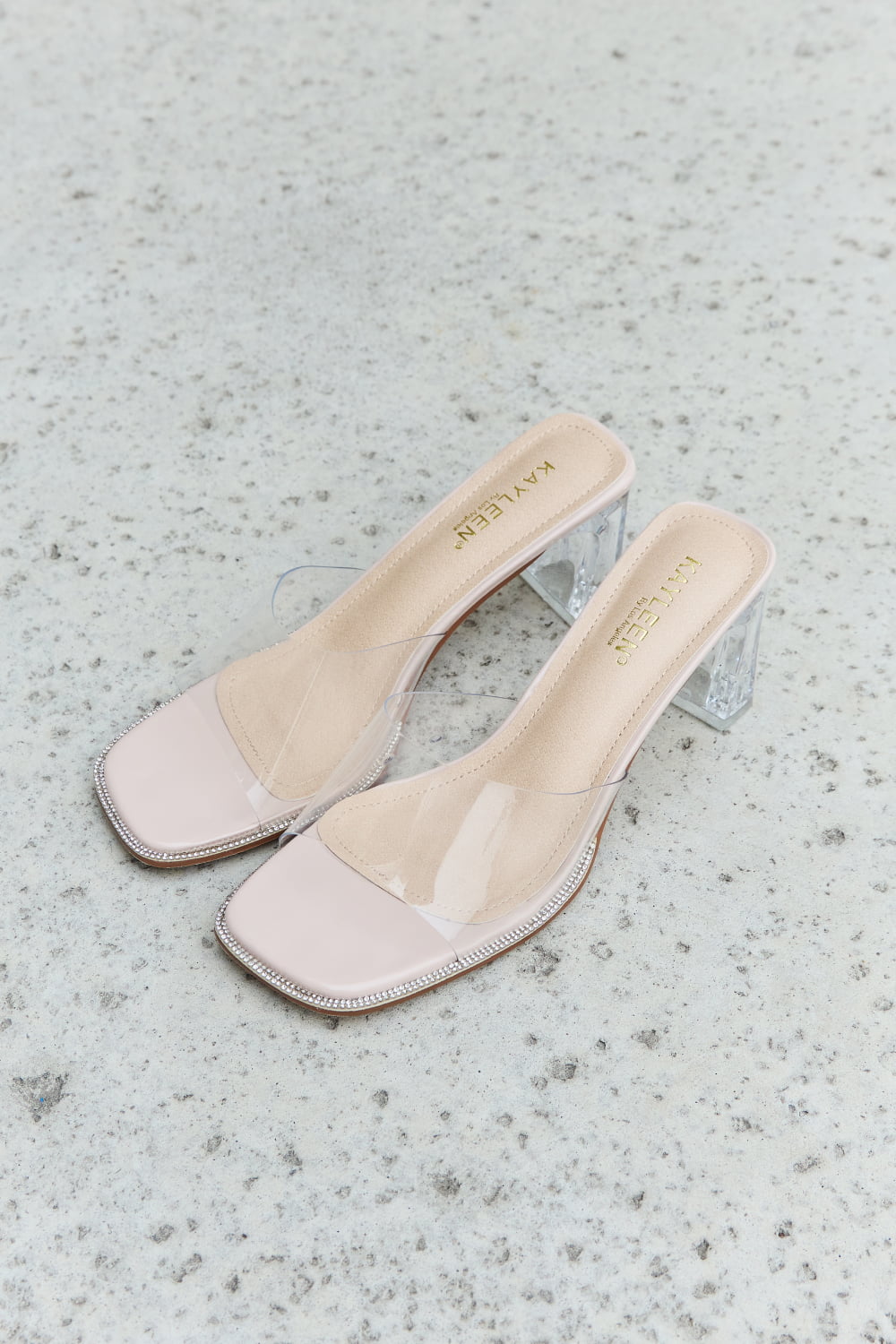 DDK Make Myself Clear Mule Block Heels - Loulou Boutique