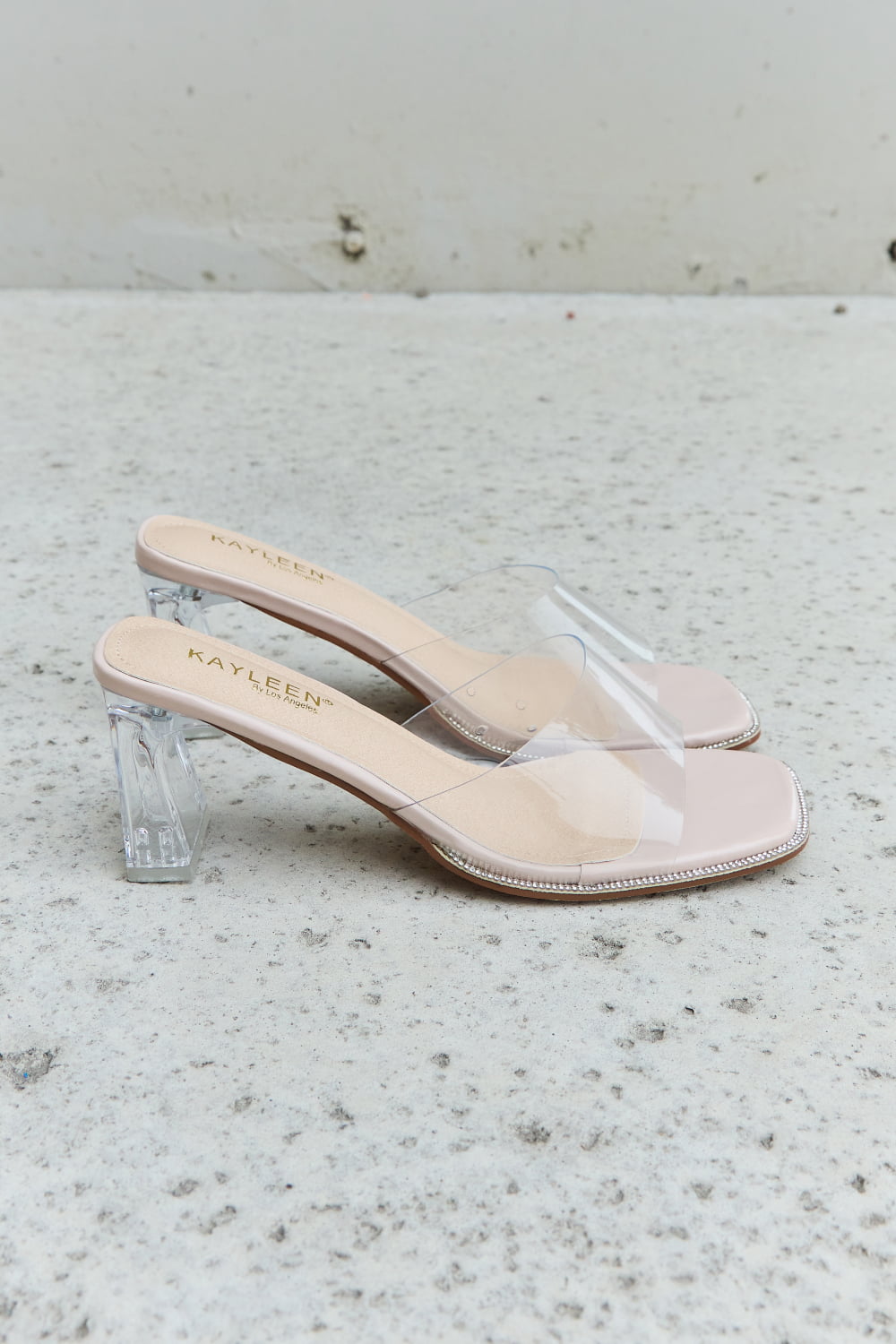 DDK Make Myself Clear Mule Block Heels - Loulou Boutique