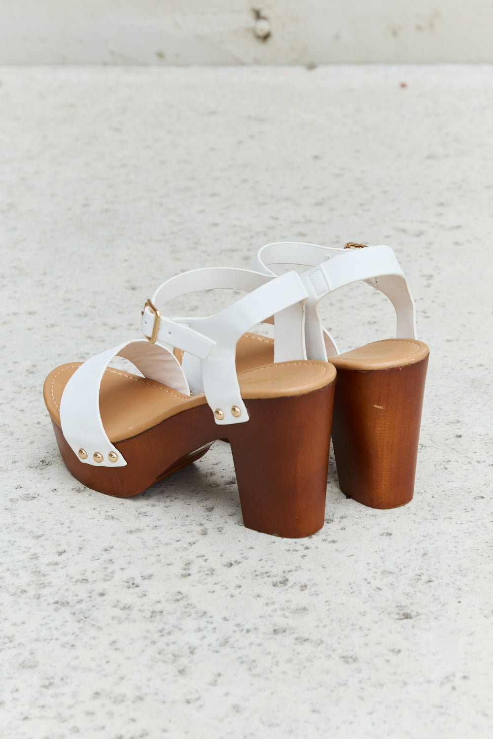 DDK Time After Time Wooden Platform Strap Heels - Loulou Boutique