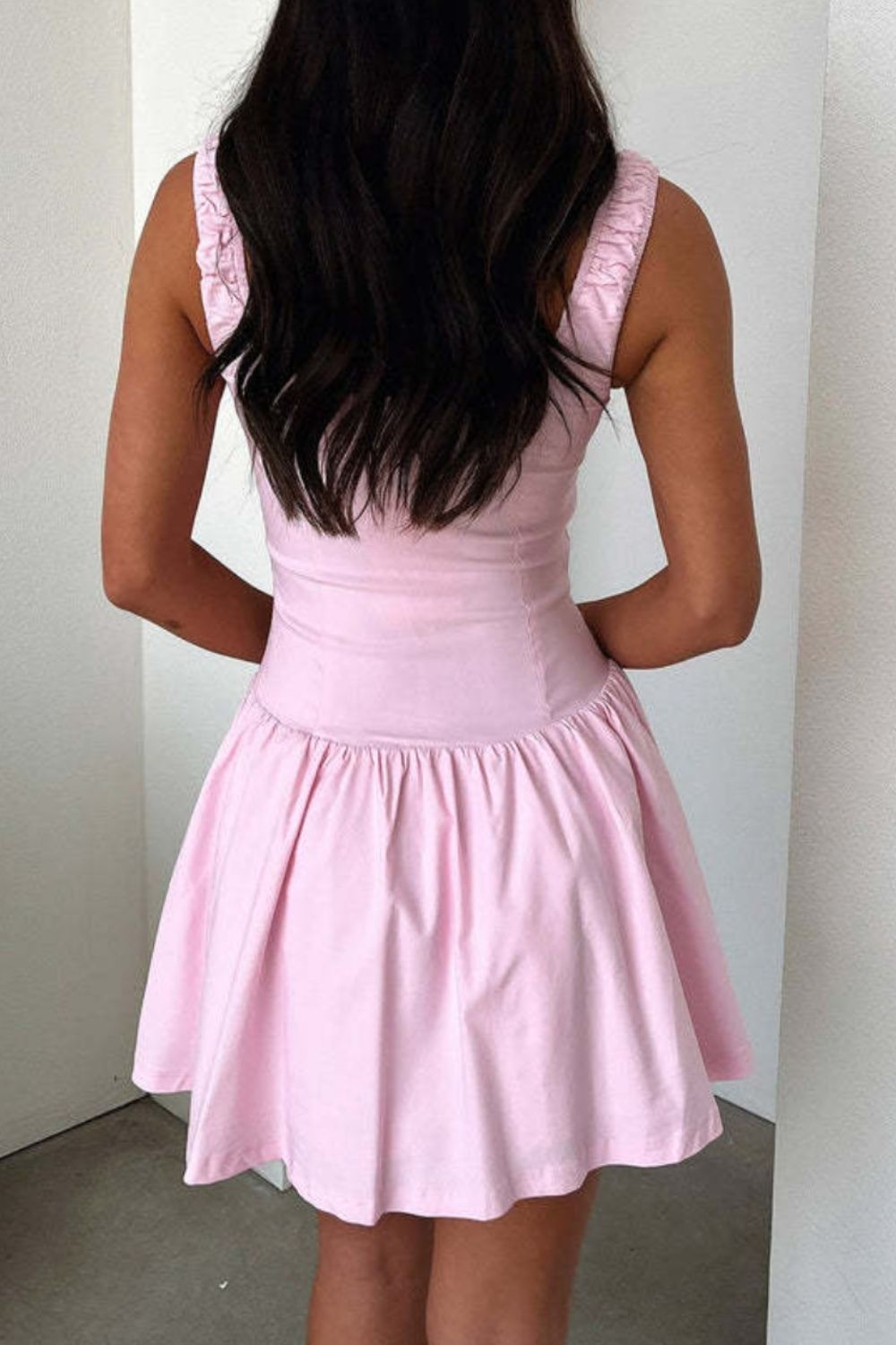 Decorative Button Square Neck Cami Dress - Loulou Boutique