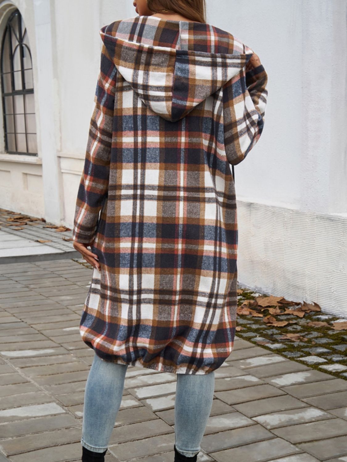 Devine Plaid Zip Up Hooded Coat - Loulou Boutique