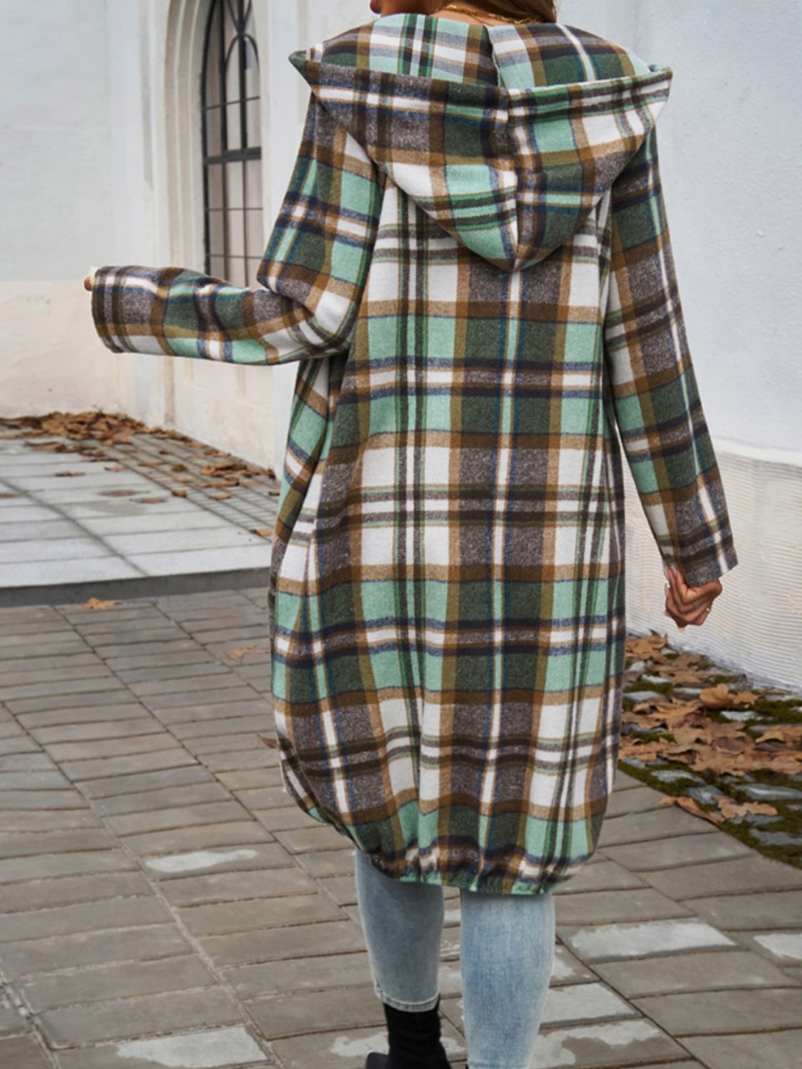 Devine Plaid Zip Up Hooded Coat - Loulou Boutique