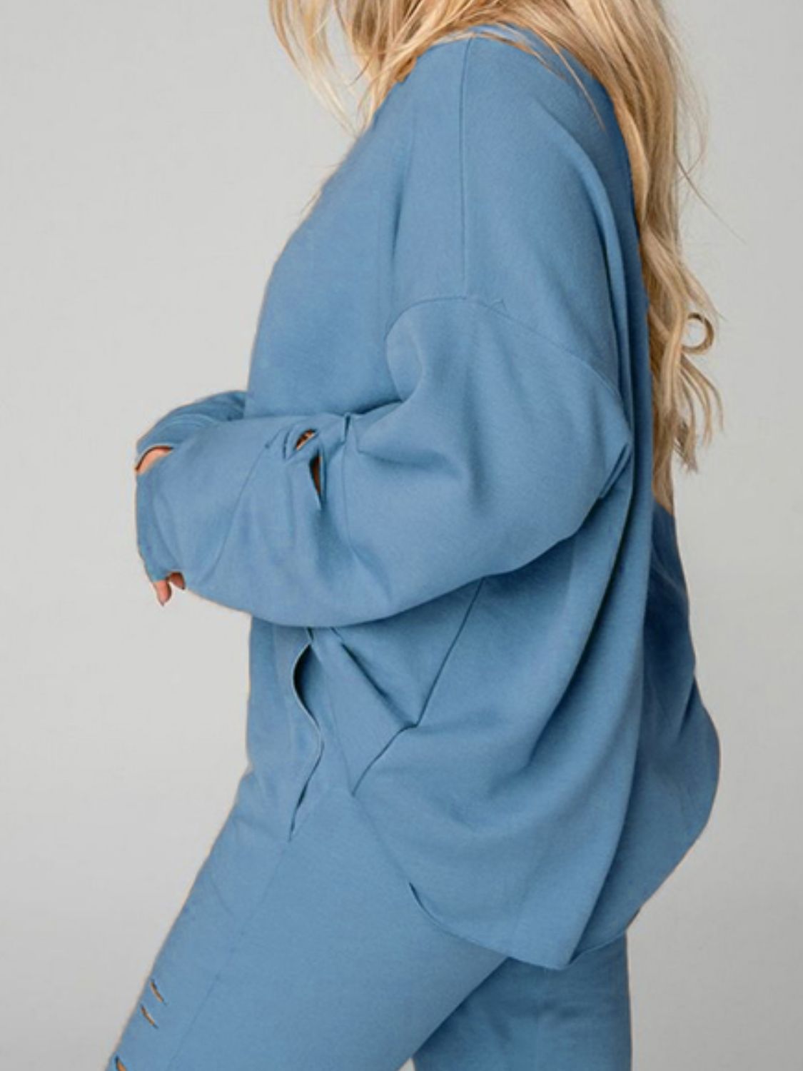 Distressed Sweatshirt and Joggers Set - Loulou Boutique
