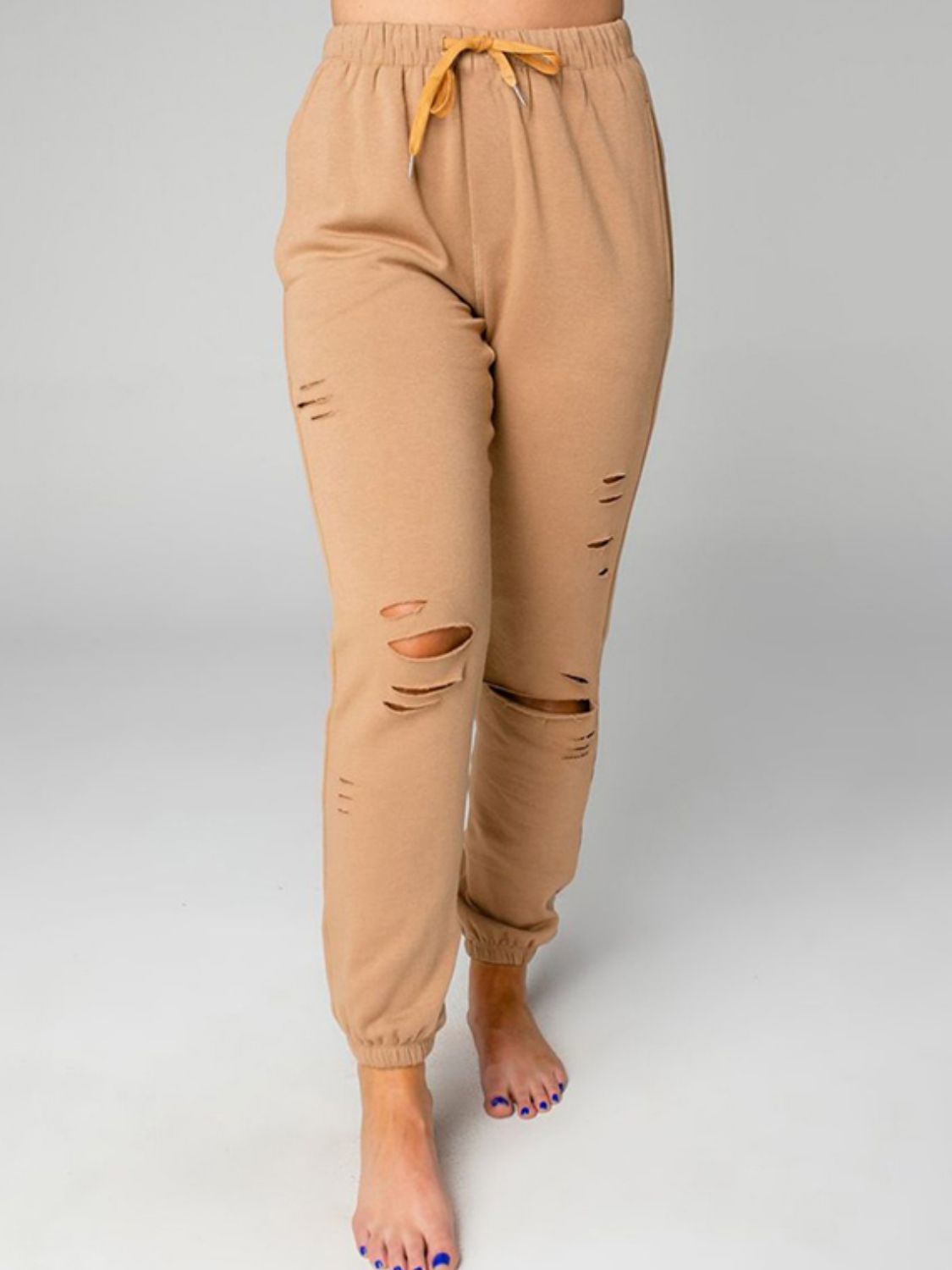 Distressed Sweatshirt and Joggers Set - Loulou Boutique