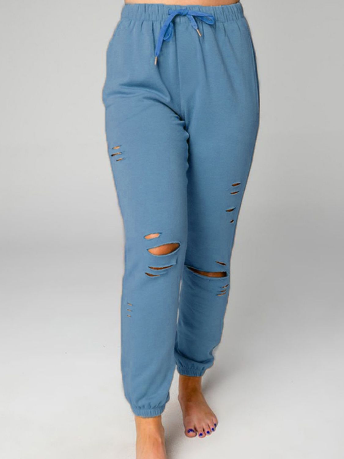 Distressed Sweatshirt and Joggers Set - Loulou Boutique