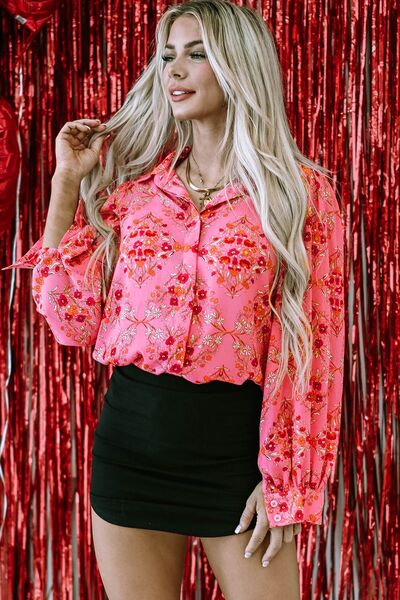 Ditsy Floral Collared Neck Shirt - Loulou Boutique