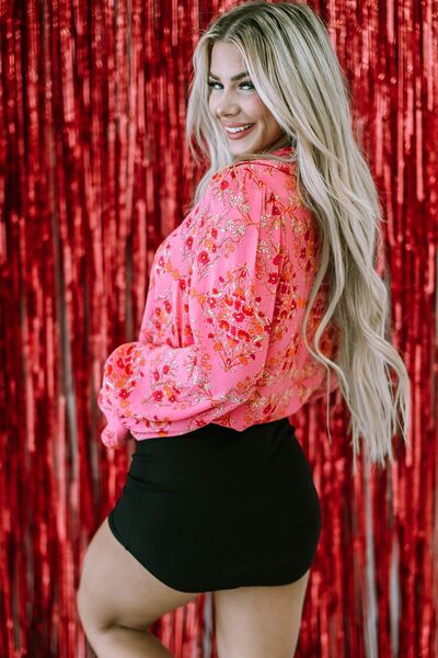 Ditsy Floral Collared Neck Shirt - Loulou Boutique
