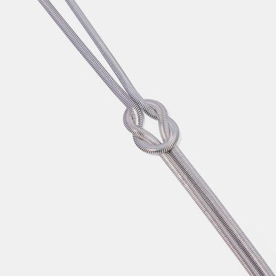 Double Layered Knot Herringbone Choker Necklace - Loulou Boutique