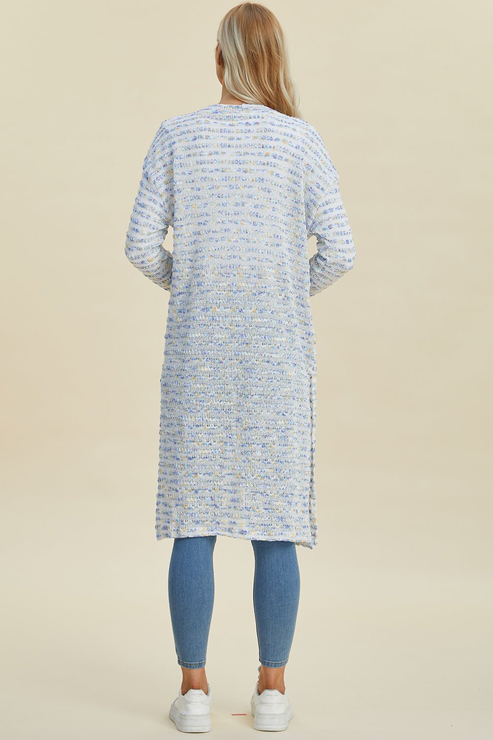 Double Take Full Size Open Front Longline Cardigan - Loulou Boutique