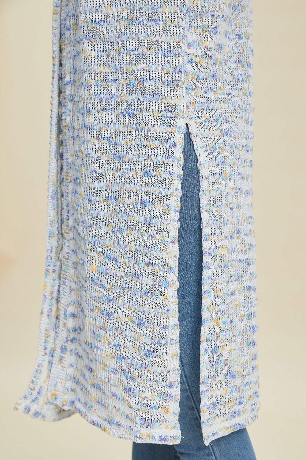 Double Take Full Size Open Front Longline Cardigan - Loulou Boutique