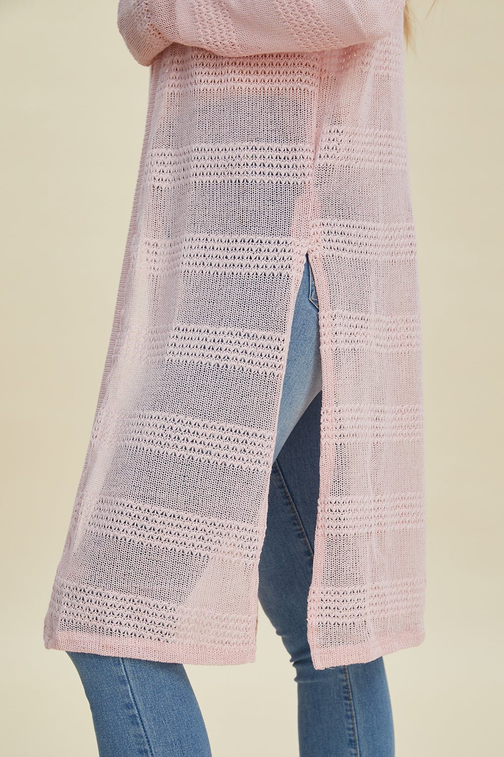 Double Take Full Size Open Front Longline Cardigan - Loulou Boutique