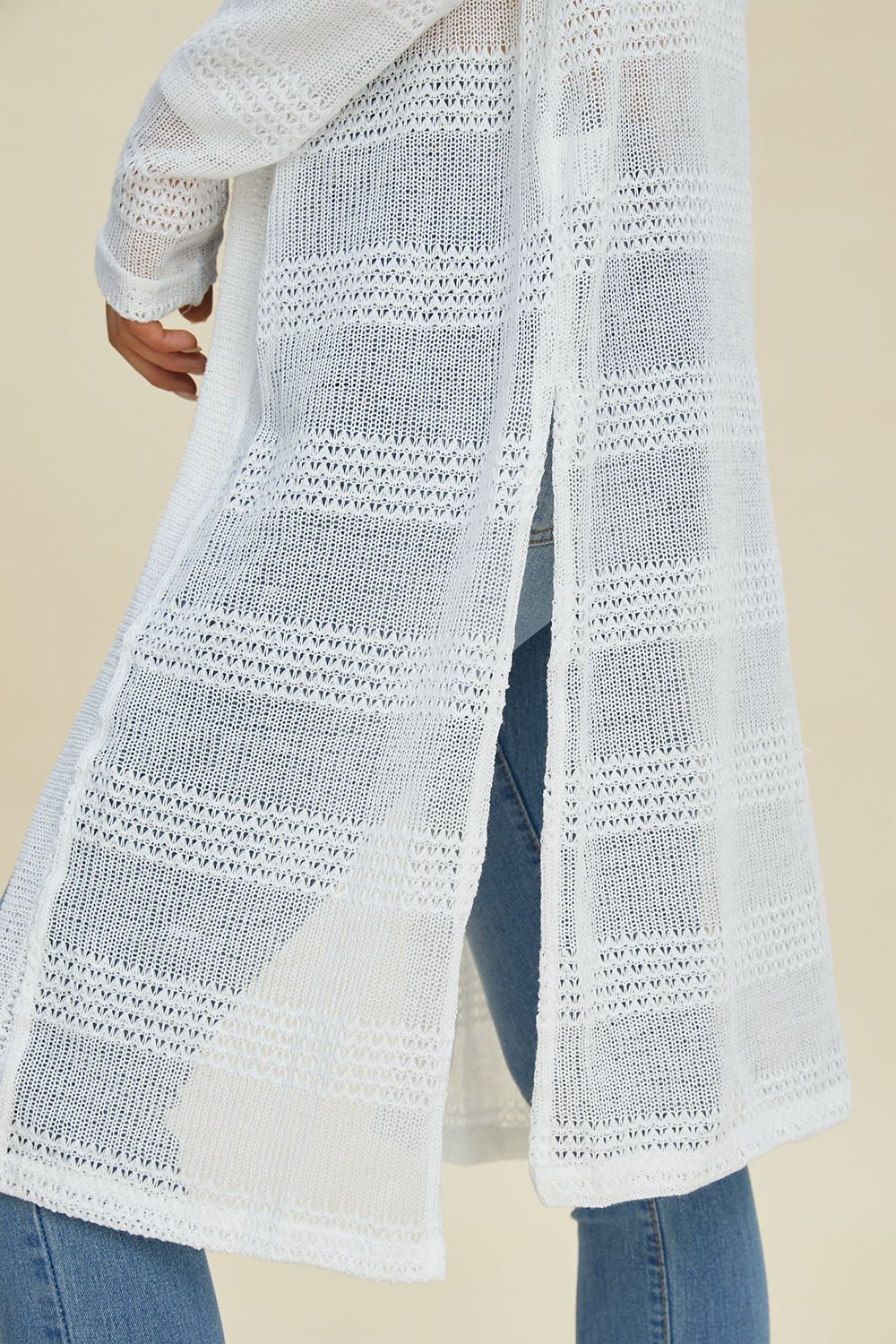 Double Take Full Size Open Front Longline Cardigan - Loulou Boutique