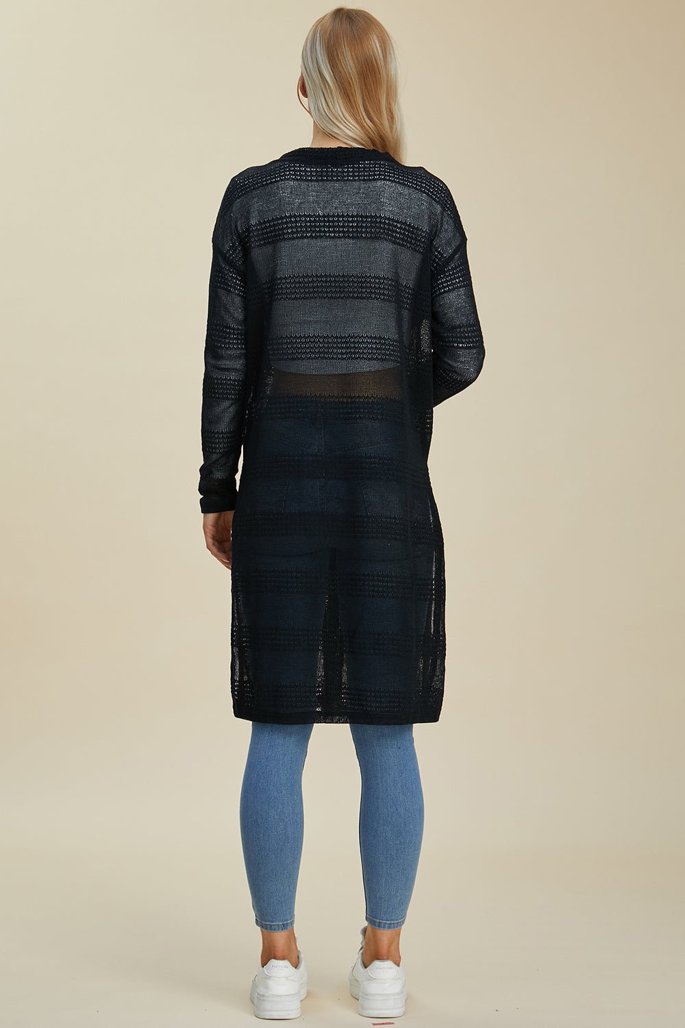 Double Take Full Size Open Front Longline Cardigan - Loulou Boutique