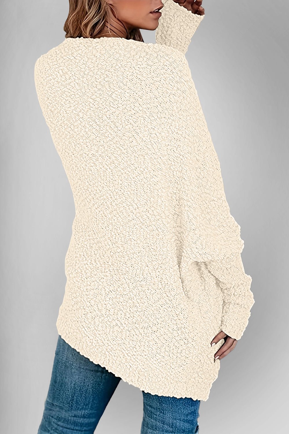 Double Take Pocketed Open Front Long Sleeve Cardigan - Loulou Boutique