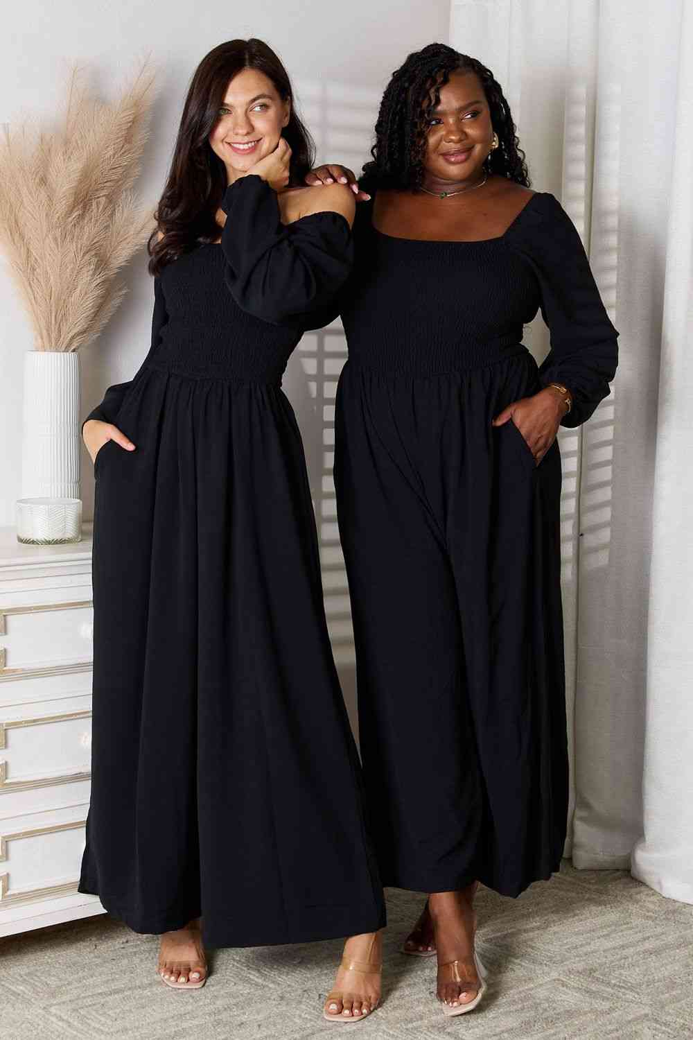 Double Take Square Neck Jumpsuit with Pockets - Loulou Boutique