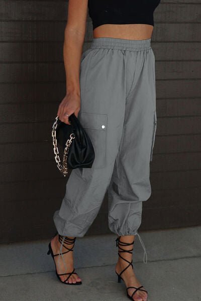 Drawstring Elastic Waist Pants with Pockets - Loulou Boutique