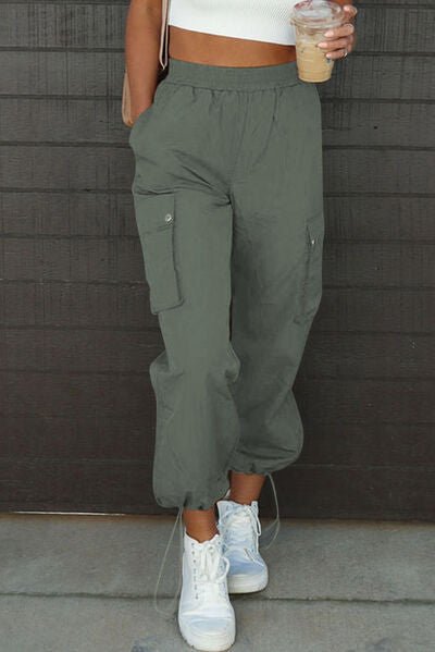 Drawstring Elastic Waist Pants with Pockets - Loulou Boutique